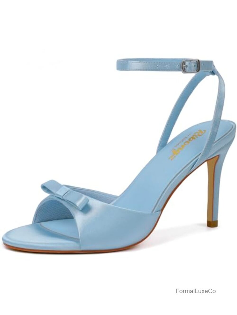 Strappy Open Toe Stiletto Heels with Bow - Satin Padded Insole
